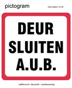 Pictogram sticker Deur sluiten a.u.b. (10x10cm)