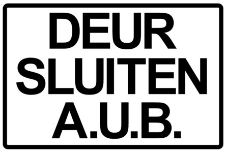XL Sticker Deur sluiten A.U.B. (19,5x28,5cm)